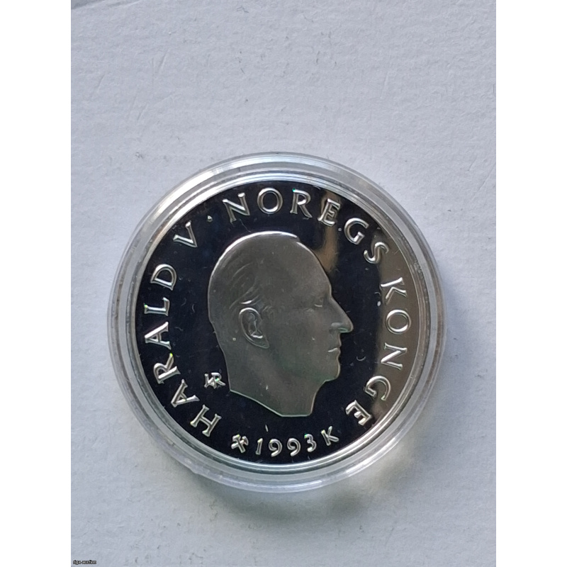 50 kroner 1993 k, Norway, Lielhammer 1994, silver 0.925, PROOF