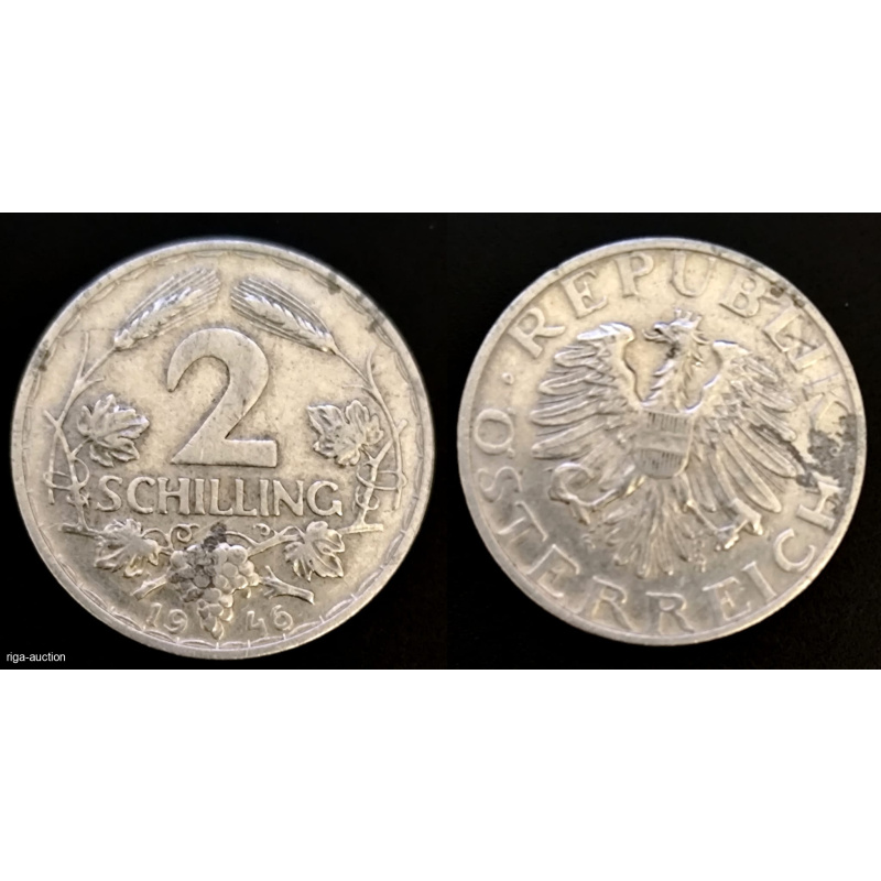 Austria 2 Schilling 1946 — First Post-War Issue (Al, VF+/XF) Up for auction is a historical coin from the early period of the Second Austrian Republic — 2 Schilling 1946. This is Austria's first post-war coinage, carrying significant historical value