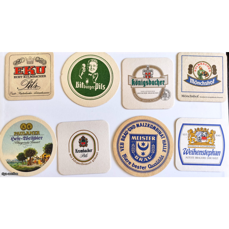 Vintage alus paliktņu komplekts (Vācija, VDR) — 8 gab.