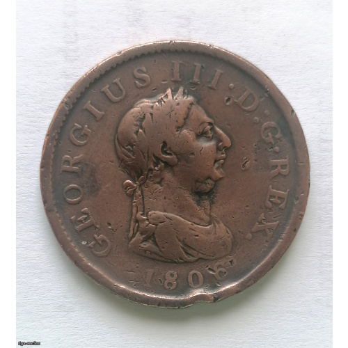 1 penny 1806, Georg 3, cooper