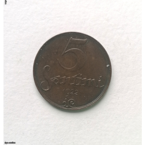 5 santims 1922, bronza