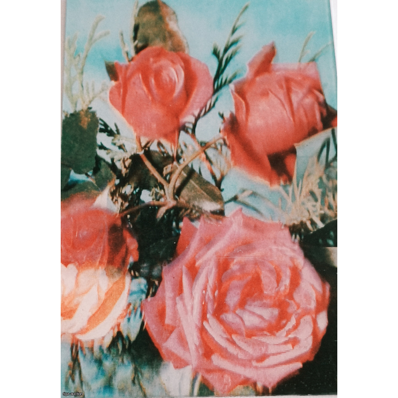 Padomju stereoskopiskā (lentikulārā / 3D) atklātne "Rozes". 1975. gads, PSRS