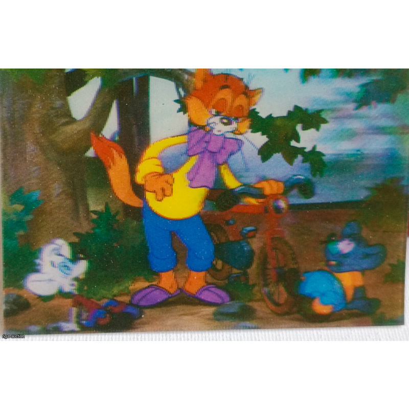 1984 Vintage Soviet 3D / Stereo Pocket Calendar "Leopold the Cat" (EPTO Ekran, VBPK) (USSR) Size: 10 cm × 6.5 cm Year: 1984