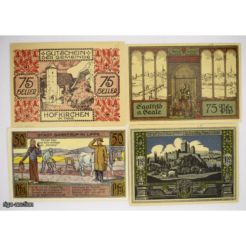 banknotes 4 pcs., Notgeld