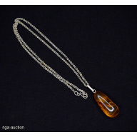 chain with amber pendant