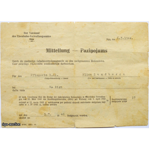 WWII notice