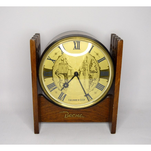 mechanical fireplace clock "Vesna"
