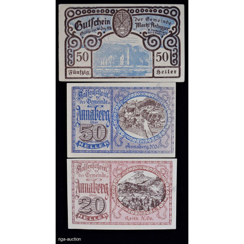 banknotes 3 gab. Notgeld