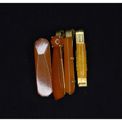 tie clips (Pressed amber)