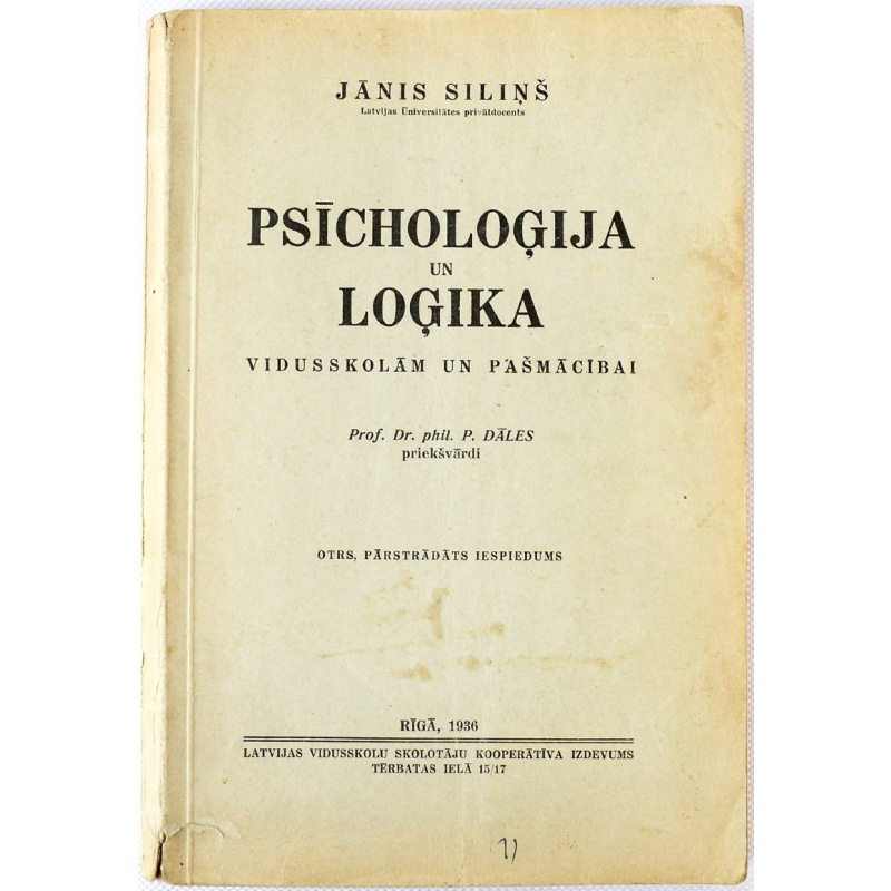 book "Psīhologija un Loģika", Latvia