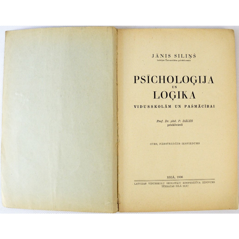 book "Psīhologija un Loģika", Latvia