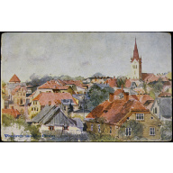 postcard "general view of Cesis"