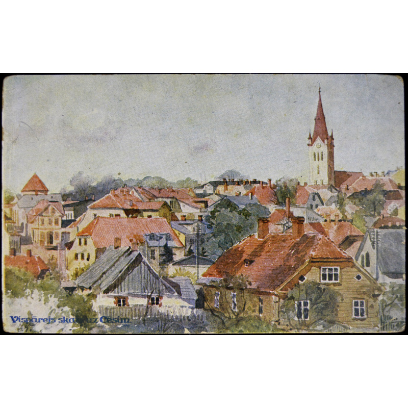 postcard "general view of Cesis"