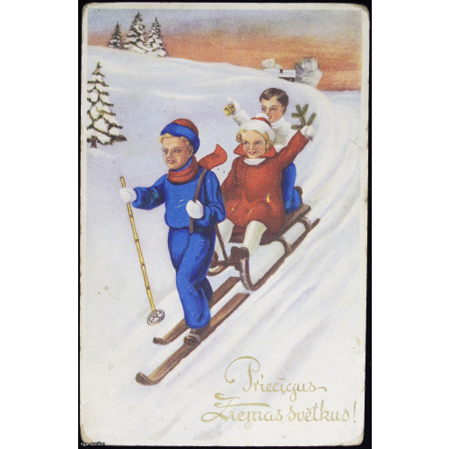 postcard "Merry Christmas", Latvia