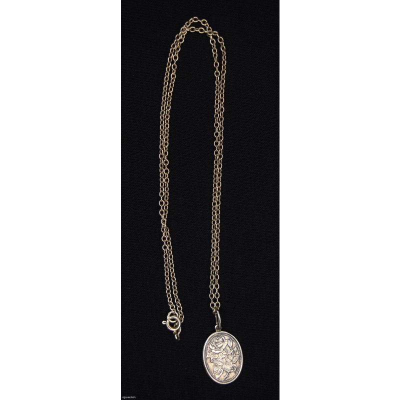 silver chain with pendant, 875 standart, gold plated, USSR