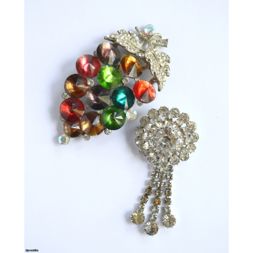 brooches 2 pcs., Czechoslovakia