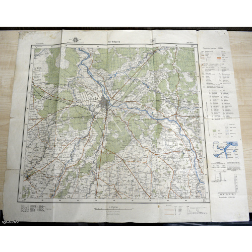 map of the army headquarters "Jelgava", Latvia, 1936