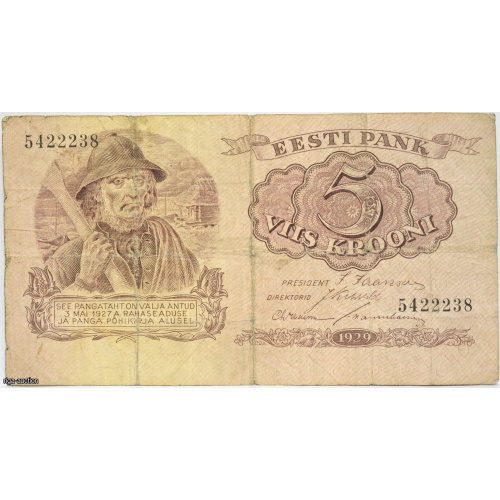 5 kroons 1929 Estonia