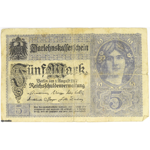5 Mark 1917, Germany
