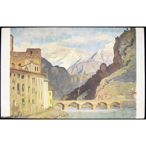 postcard by J. Jaunsudrabins "Ventimiglia", Latvia