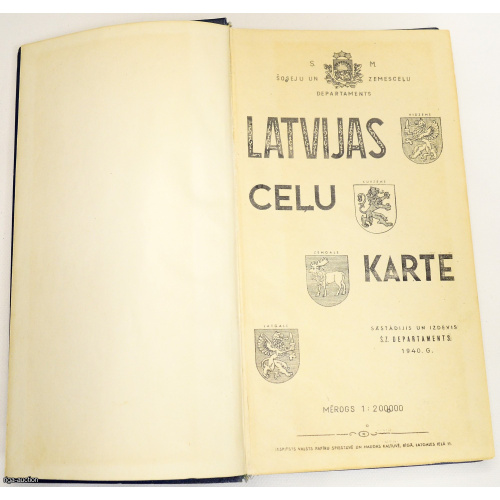 Latvijas ceļu karte, Latvia, 1940