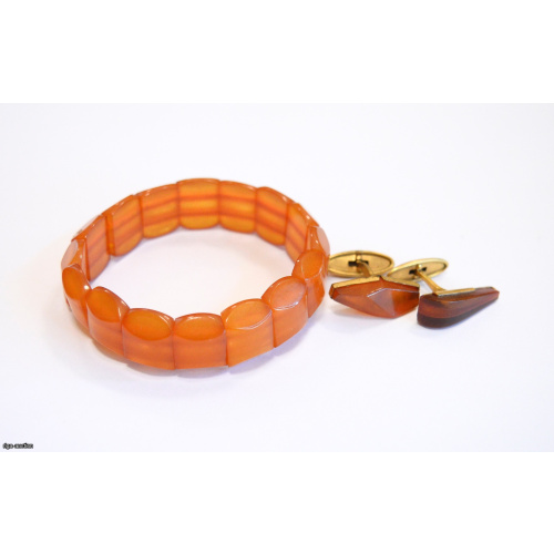 pressed amber bracelet/cufflinks