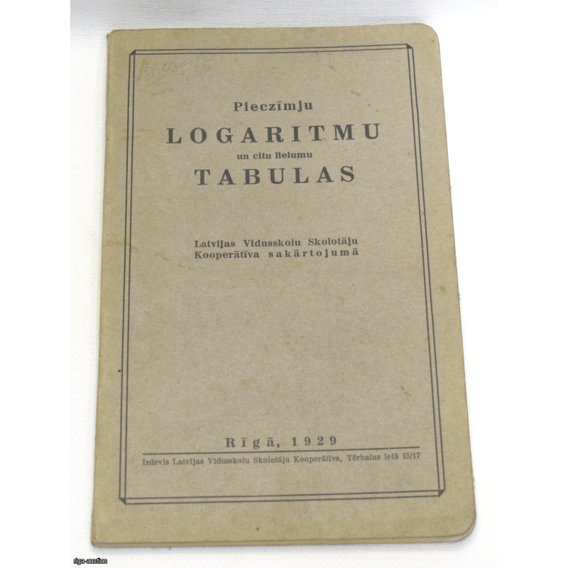 book "Logaritmu tabulas", Latvia