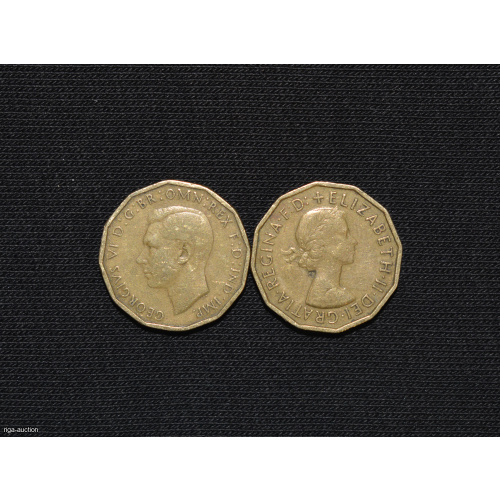 3 pence 1942/1957 (2 pieces), England