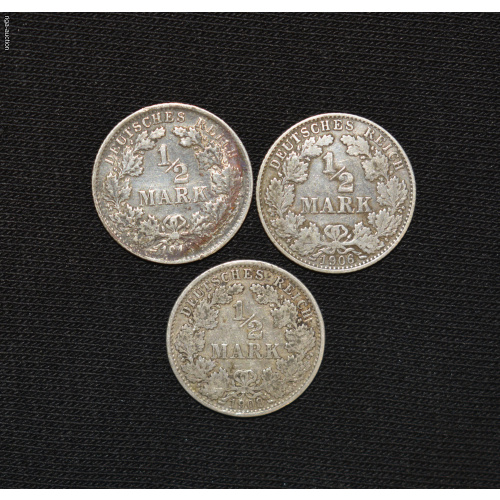 1/2 markas 1906/1908/1915 (3 gab.) Vācija