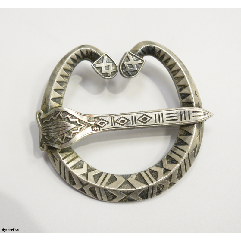 silver brooch "Horseshoe", Latvia, USSR