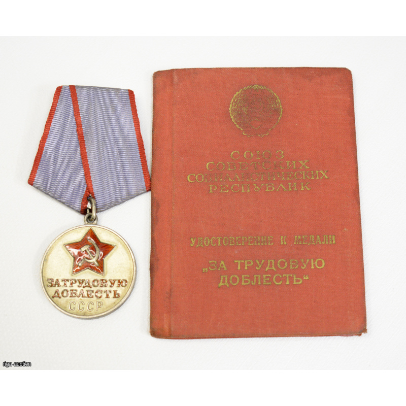medal "FOR LABOR VALOR" with document, USSR