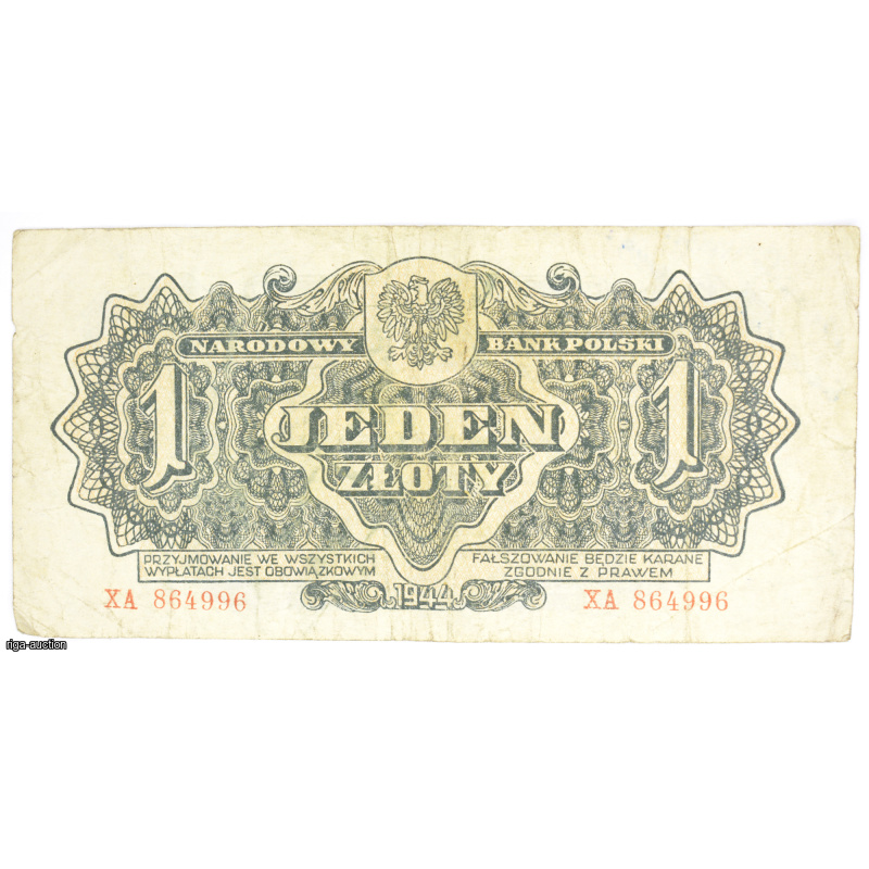 1 zloty 1944 Soviet occupation Poland