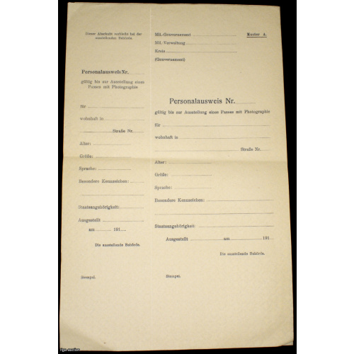 WW2 registration form for the population (3 pcs.), Germany