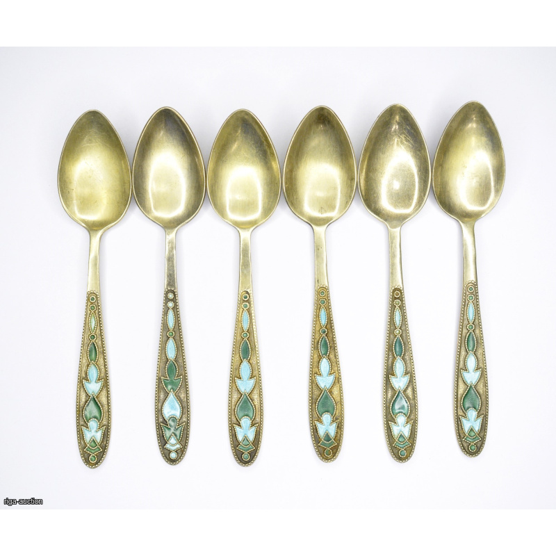 silver coffee spoons, 6 pcs. (set), USSR