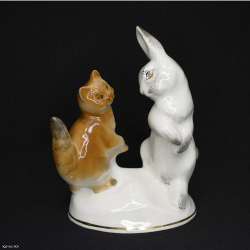 figurine "Cat and Hare", Riga (Latvia), USSR