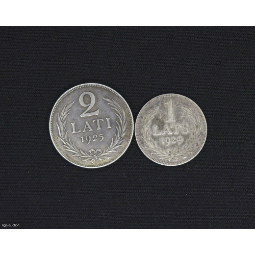 1 lat 1924, 2 lats 1925, Latvia
