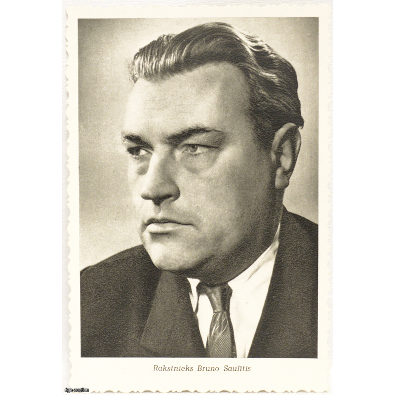postcard, writer "Bruno Saulitis", Latvia, USSR