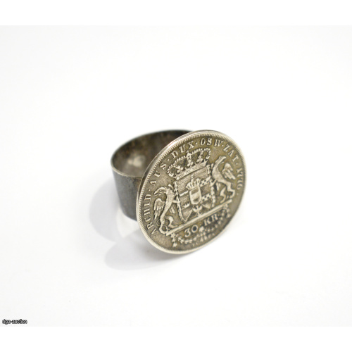 silver ring with coin "Hungary 30 kreuzer 1776 Maria Theresa Silver"