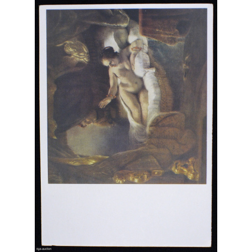 postcard by Rembrandt 1606-1669 "Danae", USSR