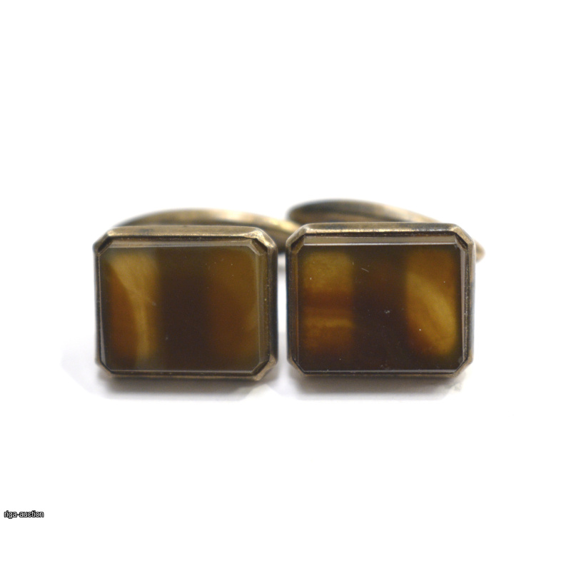 silver cufflinks with a stone, USSR