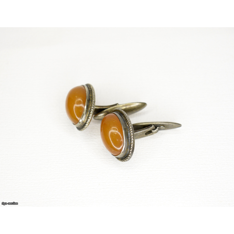 silver/amber cufflinks, USSR