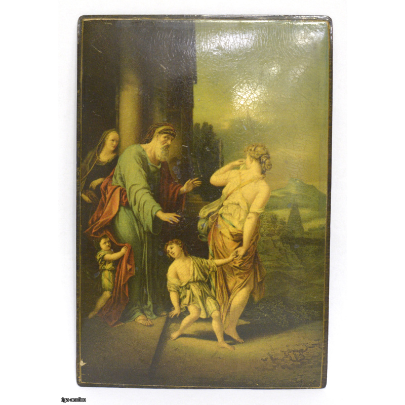 "The Expulsion of Hagar and Ishmael" plaque, early 20th century