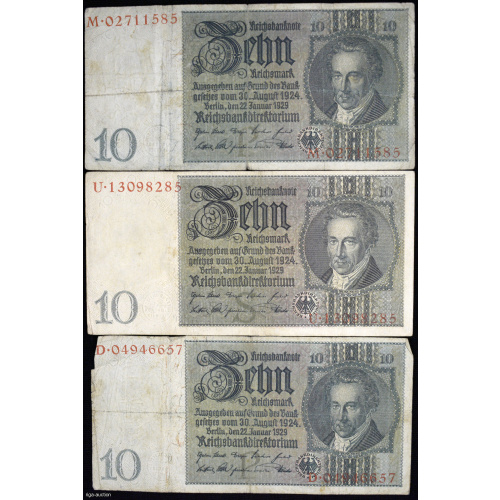 10 reihsmarkas 1929 (3 gab.) Vācija