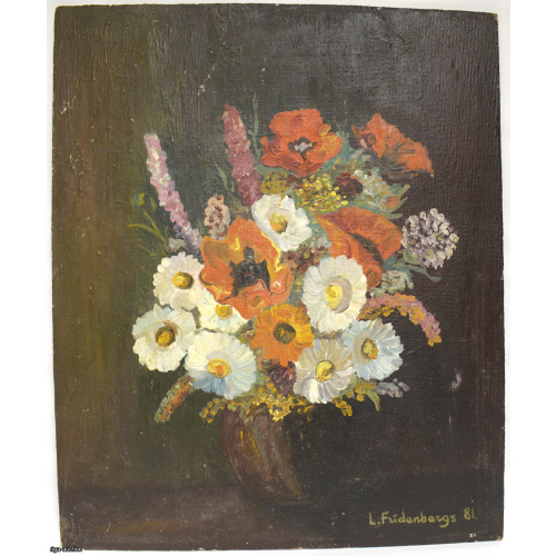 glezna "Puķes", L. Frīdenbergs, Latvija, PSRS