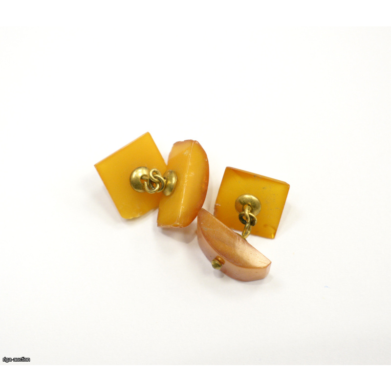 amber cufflinks, Latvia, USSR