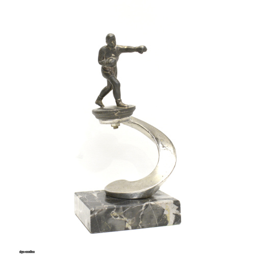 "Boxer" figurine on a marble pedestal
