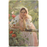 postcard "Pretty One", O. Sychkov, Russian Empire