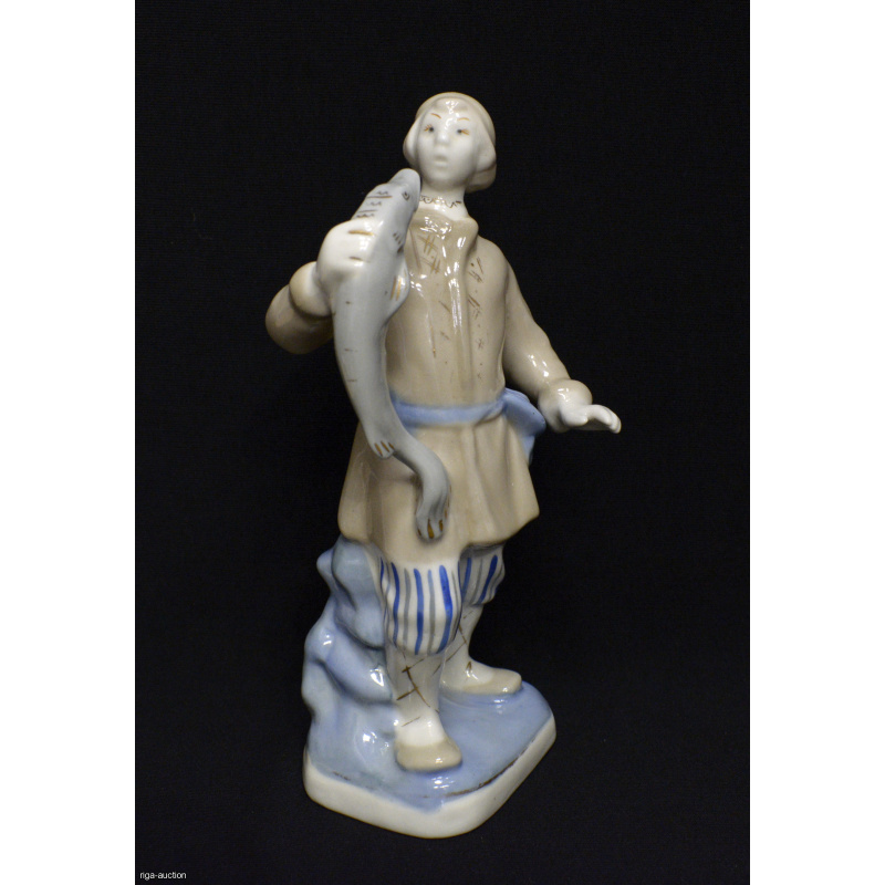 figurine "Emelya with the Pike", Gorodnitsa Porcelain Factory, USSR
