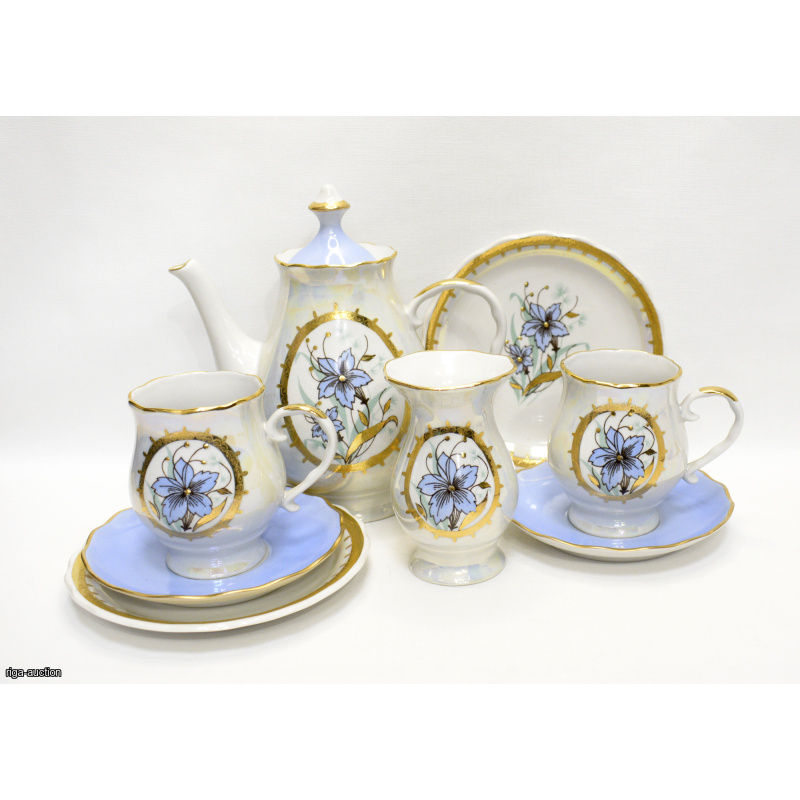 coffee set "Vakars, Violet flower", Riga (Latvia), USSR