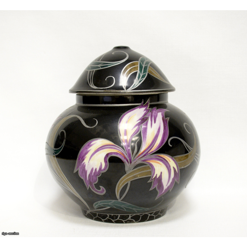 vase "Flowers-de-luce", sculpture's work, J.K. Jessen manufactory, Riga (Latvia)
